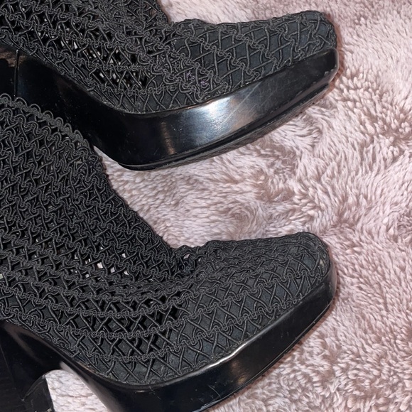 SMA Shoes, Slip on Platform Ankle Boots, woven stretch fabric - Picture 6 of 14